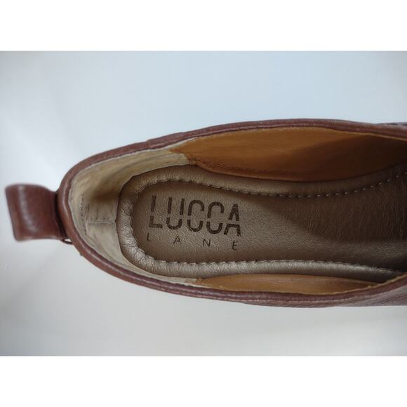 Lucca Lane Bayla Brown Leather Casual Slip On Flats Shoes US Women's 6M - Picture 8 of 10